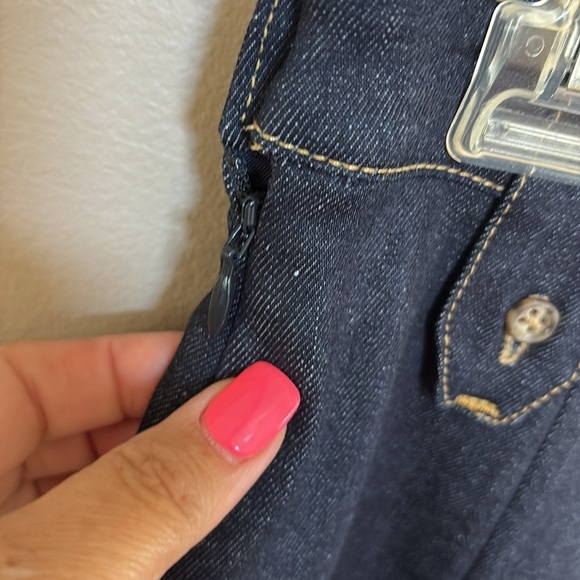 ROARI Meredith dark denim maxi pencil skirt invisible side zip belt loops NWT Sm - Picture 4 of 13